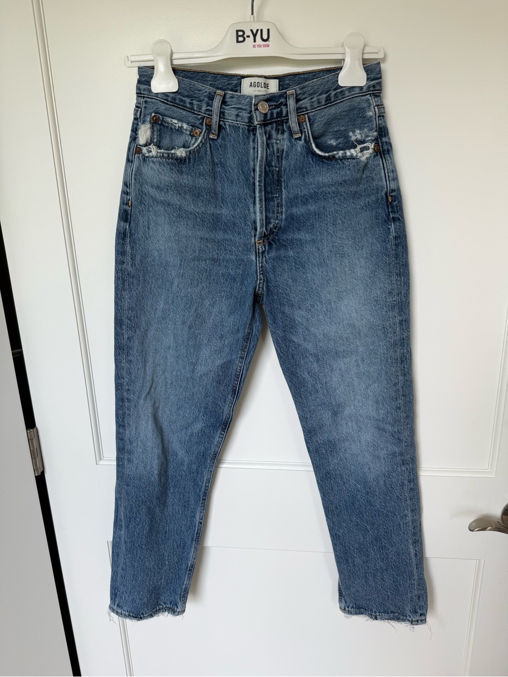 Agolde Riley High Rise Straight Jeans - Frequency
